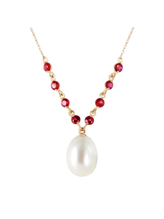 14K Yellow Gold 5 Carat Pearl Pendant Necklace - June Birthstone - Balance & Intuition - 16" to 24" - Fine Jewelry for Women