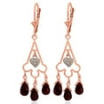 thumbnail image 1 of Galaxy Gold 14K Rose Gold 6.33 CTW Natural Diamonds and Garnet Dangle Earrings - January Birthstone - Passion & Protection - Fine Jewelry for Women, 1 of 1