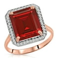 thumbnail image 1 of Galaxy Gold 7.45 ct 14k Solid Gold Emerald Cut Ruby Halo Diamond Ring 4894 (Rose-Gold, 5.5), 1 of 7