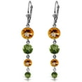 thumbnail image 1 of Galaxy Gold GG 14K White Gold 7.8 CTW Natural Citrine and Peridot Dangle Earrings - November Birthstone - Warmth & Prosperity - Fine Jewelry for Women, 1 of 3