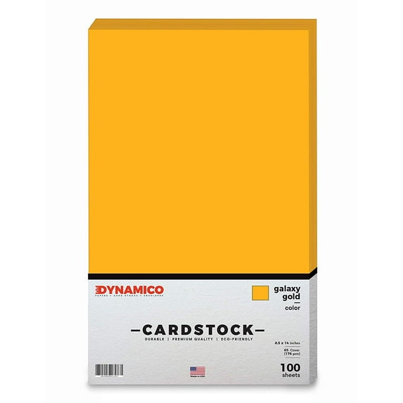 Galaxy Gold 8.5 x 14" Cardstock Paper - Legal/Menu Size - for Cards, and Stationery Printing | Medium weight 65 LB (175 gsm) Cover Card Stock | 100 Sheets Per Pack