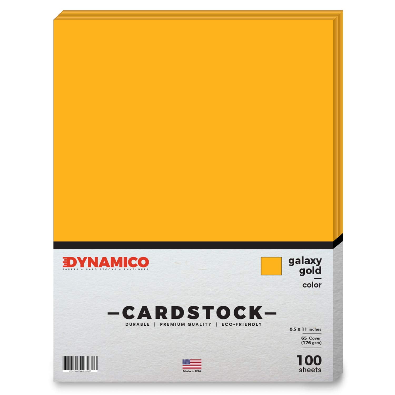 Galaxy Gold Cardstock Paper – 8 1/2 x 11" Medium weight 65 LB (175 gsm) Cover Card Stock - for Cards, Invitations, Brochure, Award, and Stationery Printing - 100 Sheets Per Pack