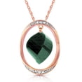 thumbnail image 1 of Galaxy Gold GG 14K Rose Gold 15.35 Carat Twisted Briolette Dyed Green Sapphire and Diamonds Necklace - Renewal & Love - 16" to 24" - Fine Jewelry for Women, 1 of 2