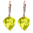 thumbnail image 1 of Galaxy Gold 14K Rose Gold 21.65 CTW Natural Lemon Quartz and Diamonds Dangle Earrings - Warmth & Prosperity - Fine Jewelry for Women, 1 of 2