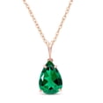 thumbnail image 1 of Galaxy Gold 14K Rose Gold 3.00 Carat Pear Shape High Polished Genuine Emerald Pendant Necklace - May Birthstone - Renewal & Love - 16" to 24" - Fine Jewelry for Women, 1 of 1