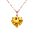 thumbnail image 1 of Galaxy Gold 14K Solid Gold 3.1 Carat Natural Citrine Heart-Shaped Pendant Necklace for Women - Rose Gold Fine Jewelry, 1 of 2