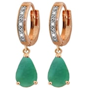 Galaxy Gold 14K Solid Gold 4.00 Carat Natural Diamond Hoop Earrings for Women - Rose Gold Fine Jewelry