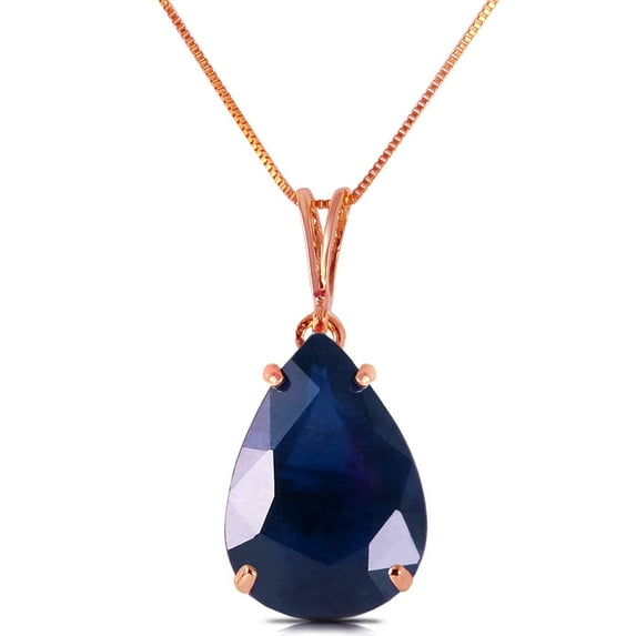 Galaxy Gold 14K Rose Gold 4.65 Carat Sapphire Pendant Necklace - September Birthstone - Truth & Nobility - 16" to 24" - Fine Jewelry for Women