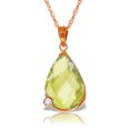 thumbnail image 1 of Galaxy Gold 14K Rose Gold 5.04 Carat Natural Briolette Checkerboard Cut Lemon Quartz and Diamonds Necklace - Abundance & Joy - 16" to 24" - Fine Jewelry for Women, 1 of 3