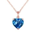 thumbnail image 1 of Galaxy Gold 14K Rose Gold 6.3 Carat Natural Heart-Shaped Blue Topaz Pendant Necklace - December Birthstone - Communication & Serenity - 16" to 24" - Fine Jewelry for Women, 1 of 2
