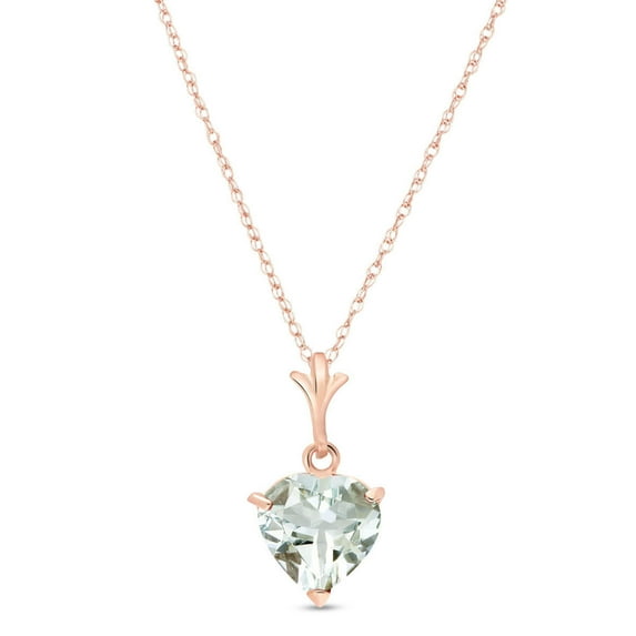 Galaxy Gold GG 14K Rose Gold Aquamarine Heart Necklace - March Birthstone - Courage & Clarity - 16" to 24" - Fine Jewelry for Women
