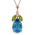 thumbnail image 1 of Galaxy Gold GG 14K Rose Gold Blue Topaz and Peridot Pendant Necklace - December Birthstone - Communication & Serenity - 16" to 24" - Fine Jewelry for Women, 1 of 2