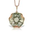 thumbnail image 1 of Galaxy Gold GG 14K Rose Gold Checkerboard Cut Round Green Amethyst Pendant Necklace - Renewal & Love - 16" to 24" - Fine Jewelry for Women, 1 of 4