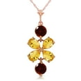 thumbnail image 1 of Galaxy Gold GG 14K Rose Gold Citrine and Garnet Pendant Necklace - November Birthstone - Warmth & Prosperity - 16" to 24" - Fine Jewelry for Women, 1 of 2