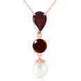 thumbnail image 1 of Galaxy Gold GG 14K Rose Gold Garnet and Pearl Pendant Necklace - January Birthstone - Passion & Protection - 16" to 24" - Fine Jewelry for Women, 1 of 3