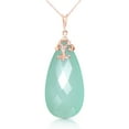 thumbnail image 1 of Galaxy Gold 14K Rose Gold Mint Green Chalcedony Briolette Necklace - Renewal & Love - 16" to 24" - Fine Jewelry for Women, 1 of 3