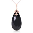 thumbnail image 1 of Galaxy Gold 14K Rose Gold Natural Black Onyx Briolette Necklace - Strength & Brilliance - 16" to 24" - Fine Jewelry for Women, 1 of 3