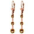thumbnail image 1 of Galaxy Gold 14K Solid Gold Natural Citrine Drop Earrings for Women - Rose Gold Fine Jewelry, 1 of 1