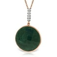 thumbnail image 1 of Galaxy Gold 14K Rose Gold Natural Diamonds and Bezel-Set Emerald-Color Corundum Pendant Necklace - May Birthstone - Renewal & Love - 16" to 24" - Fine Jewelry for Women, 1 of 2