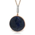 thumbnail image 1 of Galaxy Gold GG 14K Rose Gold Natural Diamonds and Bezel-Set Corundum Sapphire-Color Pendant Pendant Necklace - September Birthstone - Truth & Nobility - 16" to 24" - Fine Jewelry for Women, 1 of 2