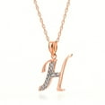thumbnail image 1 of Galaxy Gold GG 14K Rose Gold Natural Diamonds Initial "H" Pendant Necklace - April Birthstone - Strength & Brilliance - 16" to 24" - Fine Jewelry for Women, 1 of 4