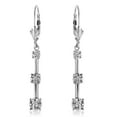 thumbnail image 1 of Galaxy Gold 14K White Gold 0.2 Carat Natural Diamond Dangle Earrings - April Birthstone - Strength & Brilliance - Fine Jewelry for Women, 1 of 3