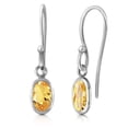 thumbnail image 1 of Galaxy Gold 14K White Gold 1 CTW Natural Citrine Dangle Earrings - November Birthstone - Warmth & Prosperity - Fine Jewelry for Women, 1 of 3