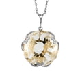 thumbnail image 1 of Galaxy Gold GG 14K White Gold Checkerboard Cut Round White Topaz Pendant Necklace - Strength & Brilliance - 16" to 24" - Fine Jewelry for Women, 1 of 4