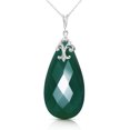 thumbnail image 1 of Galaxy Gold GG 14K White Gold Deep Green Chalcedony Briolette Necklace - Abundance & Joy - 16" to 24" - Fine Jewelry for Women, 1 of 3