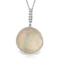 thumbnail image 1 of Galaxy Gold 14K White Gold Natural Diamonds and Checkerboard Cut Rose Quartz Pendant Necklace - Hope & Creativity - 16" to 24" - Fine Jewelry for Women, 1 of 2