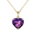 thumbnail image 1 of Galaxy Gold 14K Solid Gold 3.1 Carat Natural Amethyst Heart-Shaped Pendant Necklace for Women - Yellow Gold Fine Jewelry, 1 of 2