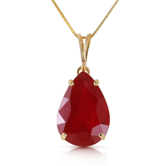 Galaxy Gold 14K Yellow Gold 5 Carat Ruby Pendant Necklace - July Birthstone - Passion & Protection - 16" to 24" - Fine Jewelry for Women