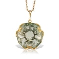 thumbnail image 1 of Galaxy Gold GG 14K Yellow Gold Checkerboard Cut Round Green Amethyst Pendant Necklace - Renewal & Love - 16" to 24" - Fine Jewelry for Women, 1 of 4