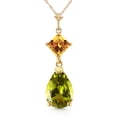 thumbnail image 1 of Galaxy Gold GG 14K Yellow Gold Citrine and Peridot Pendant Necklace - November Birthstone - Warmth & Prosperity - 16" to 24" - Fine Jewelry for Women, 1 of 3