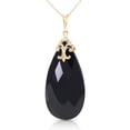thumbnail image 1 of Galaxy Gold 14K Yellow Gold Natural Black Onyx Briolette Necklace - Strength & Brilliance - 16" to 24" - Fine Jewelry for Women, 1 of 3