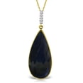 thumbnail image 1 of Galaxy Gold 14K Yellow Gold Natural Diamonds and Pear Shape Checkerboard Cut Sapphire Pendant Necklace - September Birthstone - Truth & Nobility - 16" to 24" - Fine Jewelry for Women, 1 of 2
