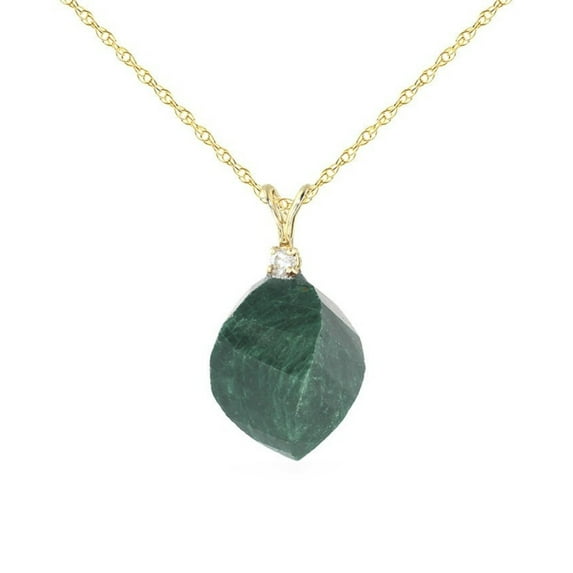Galaxy Gold 14K Solid Gold Natural Diamond Briolette Pendant Necklace for Women - Yellow Gold Fine Jewelry