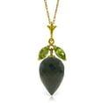 thumbnail image 1 of Galaxy Gold 14K Solid Gold Natural Peridot Drop Necklace for Women - Yellow Gold Fine Jewelry, 1 of 2