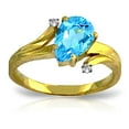 thumbnail image 1 of Galaxy Gold 14K Yellow Gold Pear-Shaped Blue Topaz and Diamonds Ring - December Birthstone - Courage & Clarity - Sizes 5.5 to 11 - Fine Jewelry for Women, 1 of 1