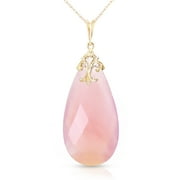 Galaxy Gold 14K Yellow Gold Pink Chalcedony Briolette Necklace - Hope & Creativity - 16" to 24" - Fine Jewelry for Women