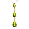 thumbnail image 1 of Galaxy Gold Genuine 14k carat - 14k Solid Yellow, White and Rose Gold Earth's Answer Design Necklace with 1.71 Total Carats (CTW) Pear-Shape Natural Green Peridot Pendant (Yellow-Gold, 24), 1 of 4