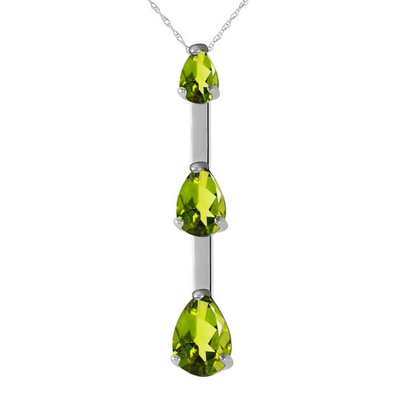 Galaxy Gold 14K Solid Gold Natural Peridot Pear Drop Pendant Necklace for Women - Rose Gold Fine Jewelry