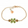 thumbnail image 1 of Galaxy Gold Peridot Flower Bracelet with Citrine Accents in 14k Rose Gold, 1 of 3