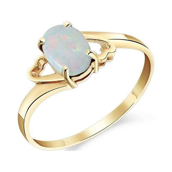 Galaxy Gold Size 10.0 14K Solid Yellow Gold Ring With Oval Shape Natural Opal GRADE AAA