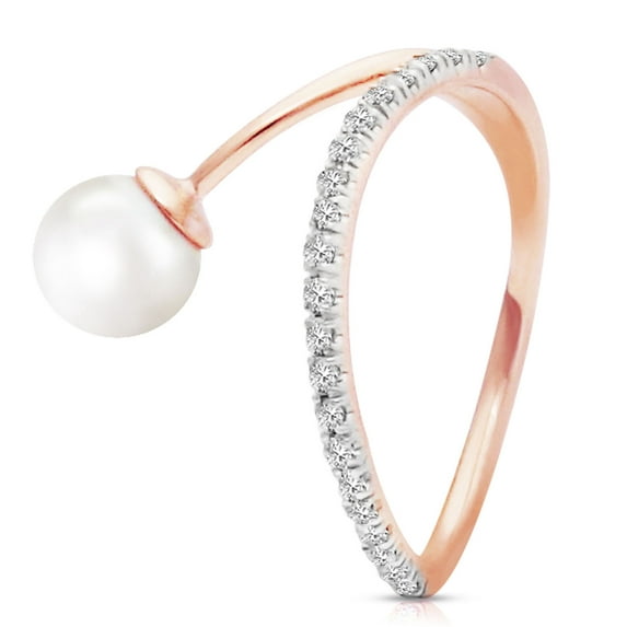 Galaxy Gold 14K Solid Gold Natural Diamond Ring for Women - Rose Gold Fine Jewelry