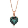 thumbnail image 1 of Galaxy Gold Size 14 inch 14K Solid Rose Gold Necklace With Lab. Grown Heart Shape Alexandrite Grade AAA, 1 of 6