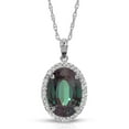 thumbnail image 1 of Galaxy Gold Size 24 inch 14K Solid White Gold Necklace With Natural Diamonds & Lab. Grown Alexandrite Grade AAA, 1 of 6