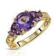 thumbnail image 1 of Galaxy Gold Size 6.0  14K Solid Yellow Gold Ring with Natural Purple Amethysts  Grade AAA, 1 of 5