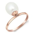 thumbnail image 1 of Galaxy Gold Size 7.0  14K Solid Rose Gold Ring with Dangling Natural Pearl, 1 of 4
