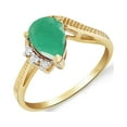 thumbnail image 1 of Galaxy Gold Size 7.5  14K Solid Yellow Gold Ring with Natural Diamonds & Natural Emerald, 1 of 4